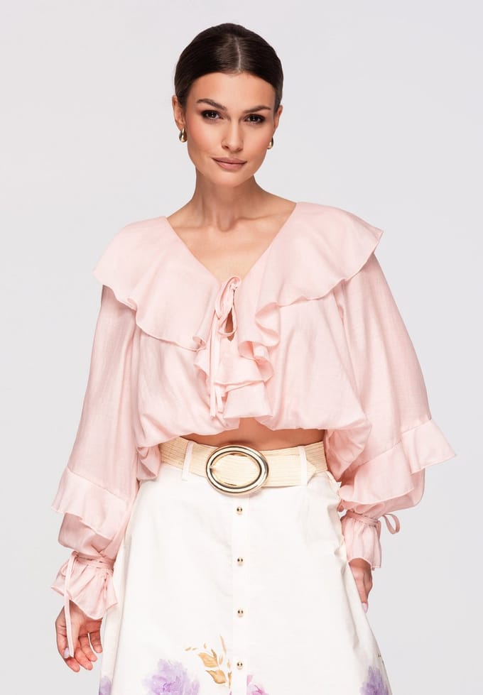 OMBRE - Loose Fit - Lange Mouw - Veters Roos S