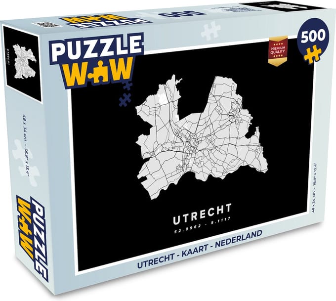Puzzel Utrecht - Kaart - Nederland - Legpuzzel - Puzzel 500 stukjes