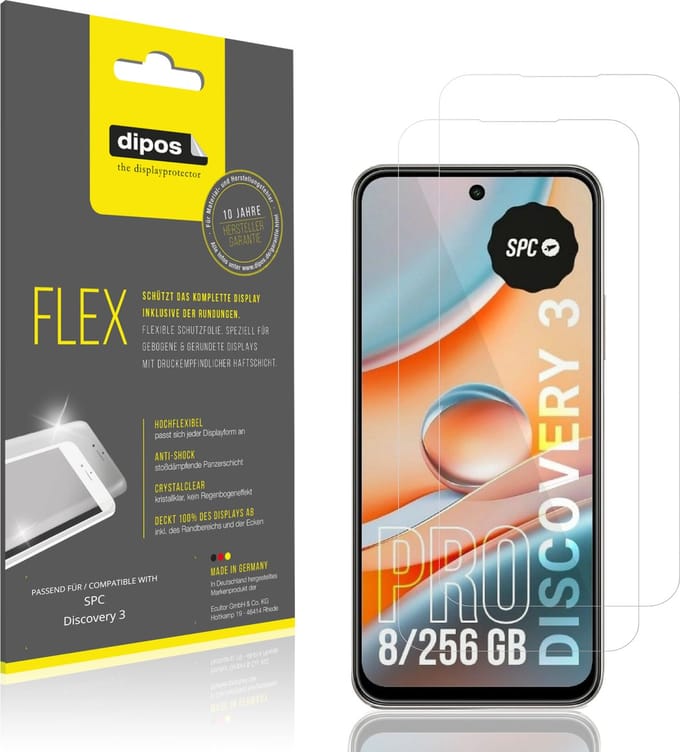 dipos – 2x Beschermfolie geschikt voor SPC Discovery 3 | 3D Full Cover Screenprotector | 100% Passend