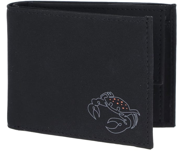 oxmox portemonnee New Cryptan RFID Protect Pocketbörse Crab Print Grey Black zwart