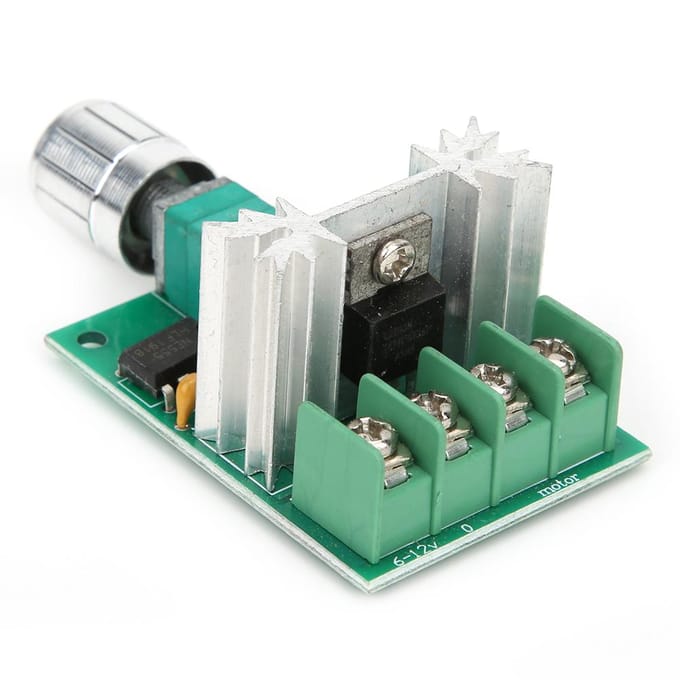 PWM DC Motor Snelheidsregelaar Bedieningsschakelaar met Aluminiumlegering Knop DC612V 6A