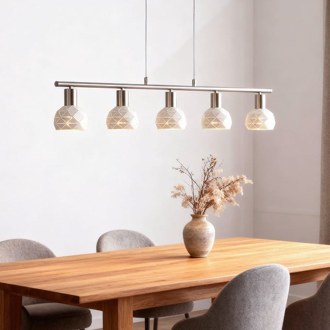 LumenXL Moderne hanglamp - 5 lampen wit - Alabaster