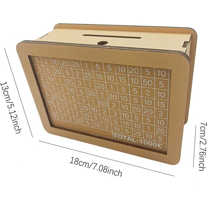 1 tirelire en bois avec cible et chiffres beige