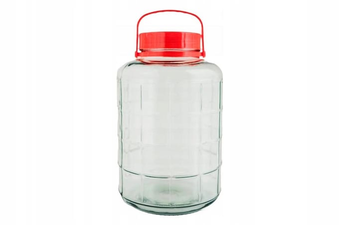 Glazen Pot 16L met Plastic Cover en Handdoek