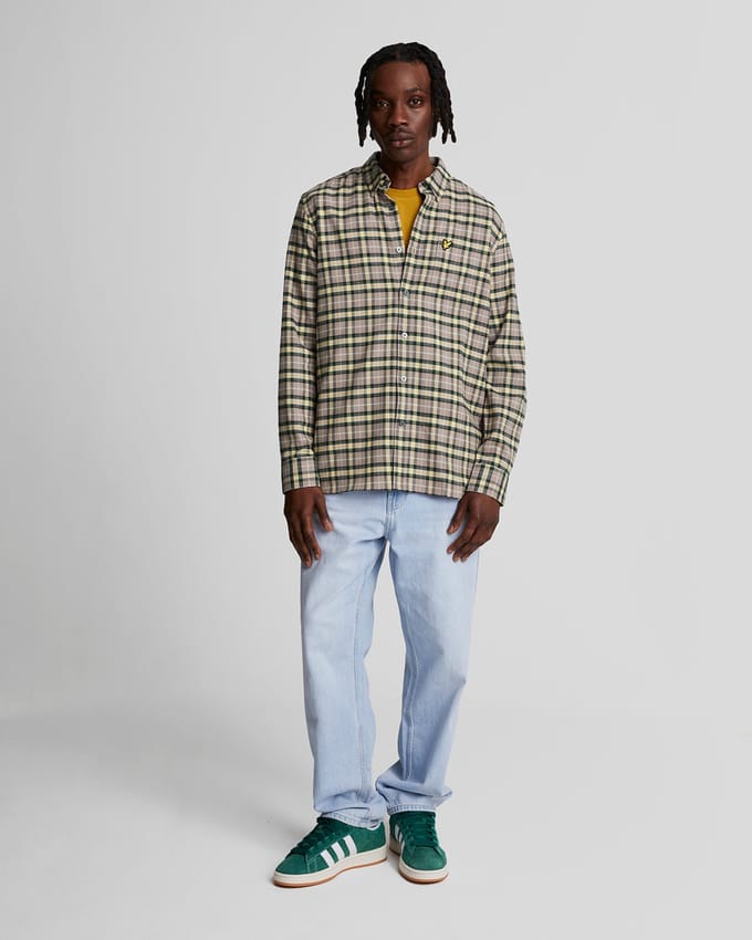 Lyle & Scott geruit flanel Argyle blauwgroen shirt met lange mouwen