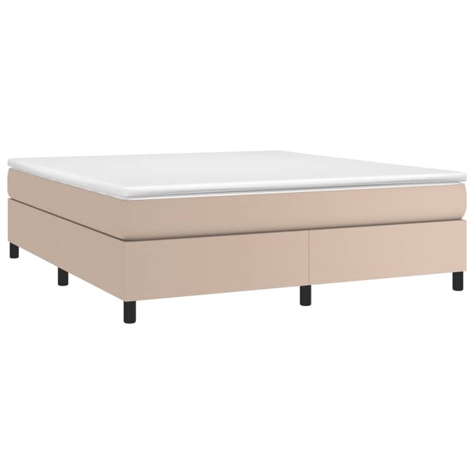 vidaXL - Boxspring - bed - kunstleer - cappuccinokleurig - 160x200 - cm