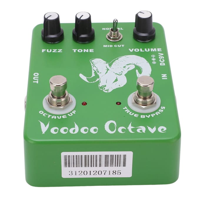 Gitaar Effectpedaal Voodoo Octave Fuzz Instelbaar Enkel True Bypass Instrument Accessoire white
