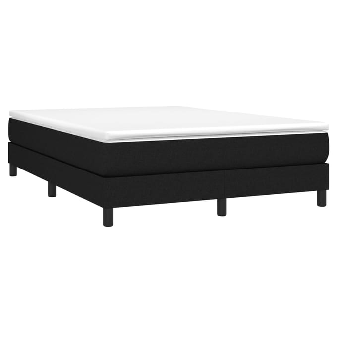 vidaXL - Boxspring - bed - stof - zwart - 140x200 - cm