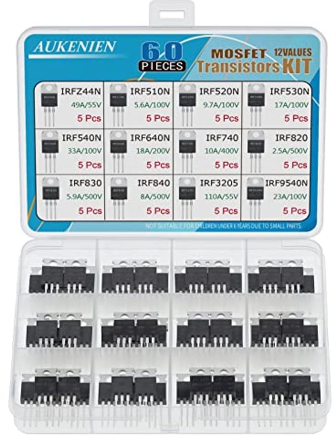 Mosfet Transistor Kit 12 Waarden 60 Stuks Voor Elektronica Projects