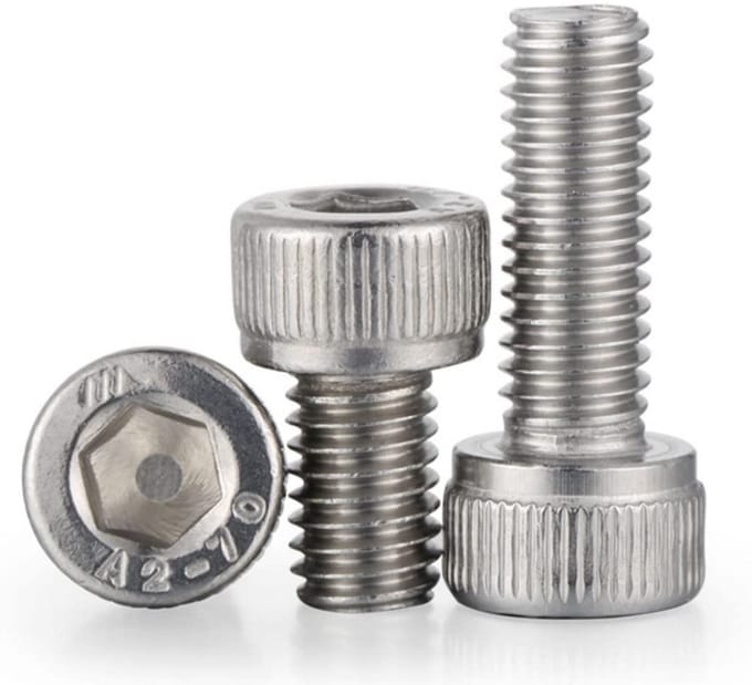 2 Stuks M10x50mm Fijne Schroefdraad Binnen Zeskant Socket Schroeven RVS
