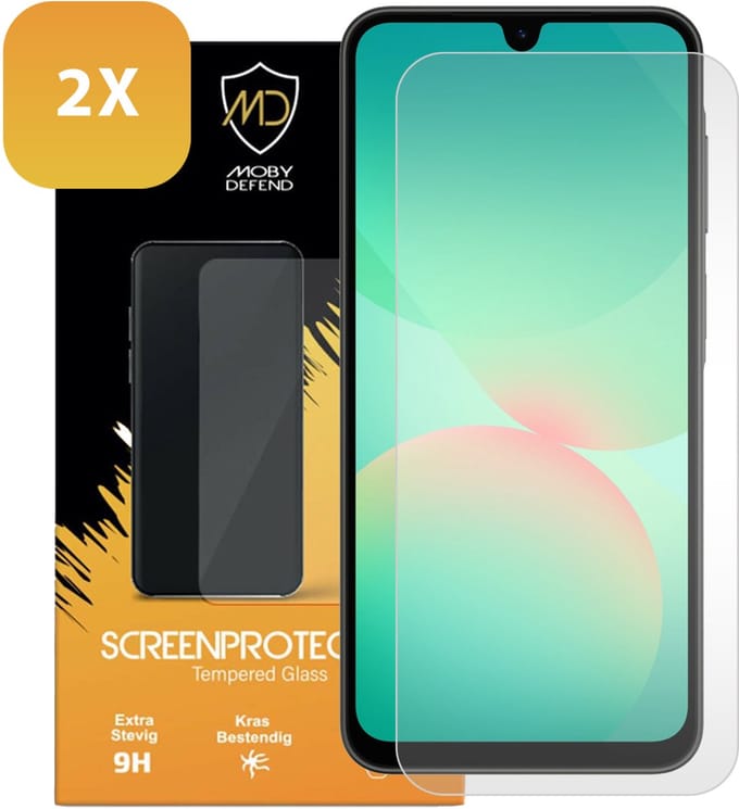 2-Pack MobyDefend Screenprotectors - Geschikt voor Samsung Galaxy A26 - Case-Friendly Screensavers - Gehard Glas