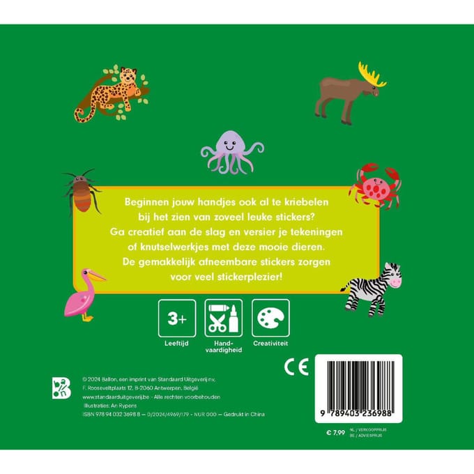Wins Holland Wild Animals - 200 Removable Stickers