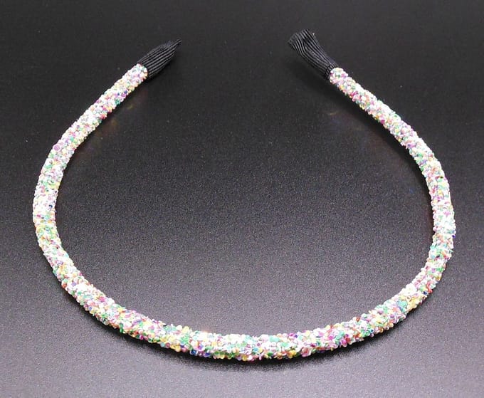 Diadeem alle kleuren glitter dun