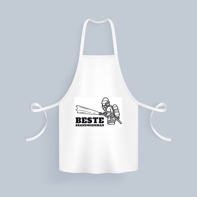 Akyol - beste brandweerman Keukenschort - Beste brandweerman - collega - cadeau - 82 bij 71 cm