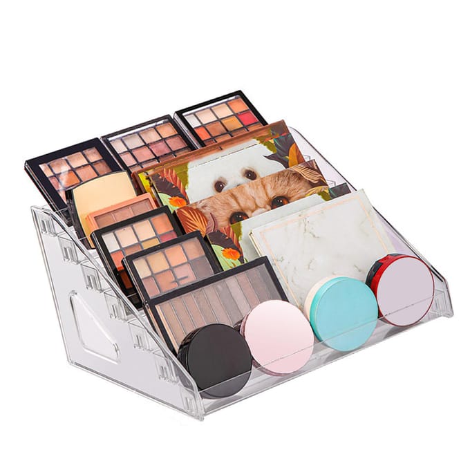 7 Lagen Make-up Displayrek Opslag Meerdere Niveaus Nagellak Organizer voor Make-up Transparant beige
