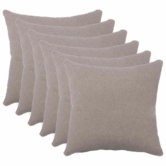 vidaXL - Kussensloop - 6 - pcs - HEERLEN - Lichtgrijs - 30 - x - 30 - cm - Bouclé