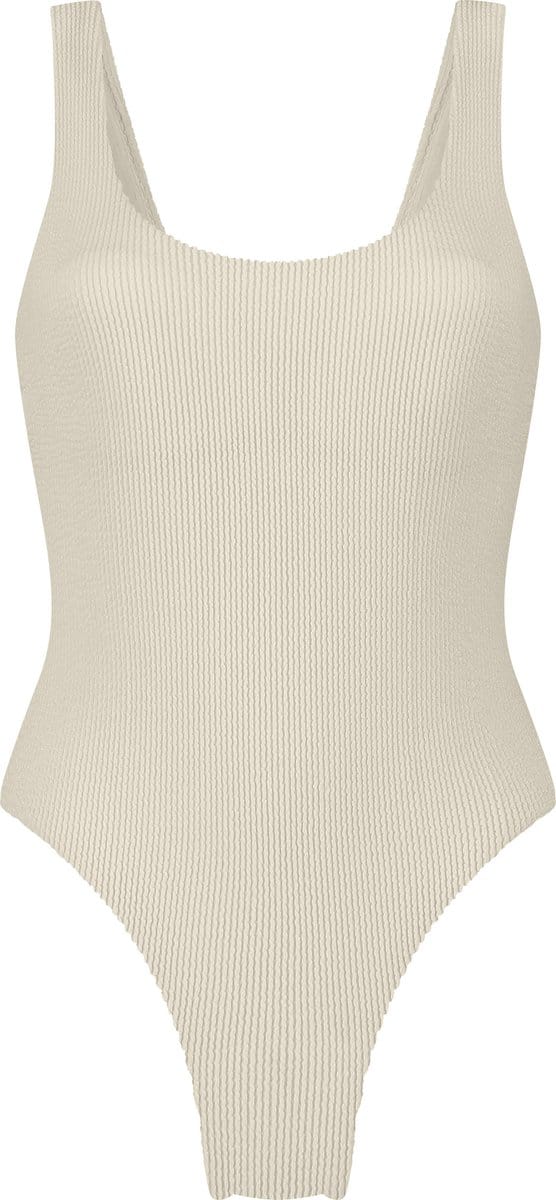 Hunkemöller Dames Badmode Badpak Shaping Crinkle - Zwart - maat 36