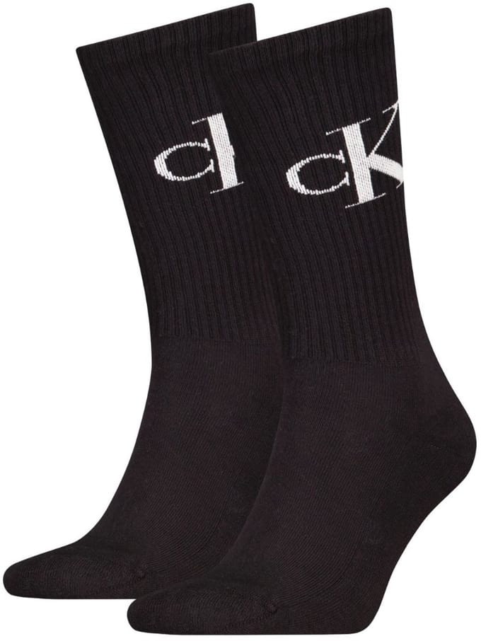 Calvin Klein 2-paar Crew sokken - Logo monogram - 42 - Zwart