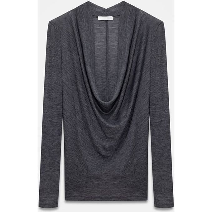 Slim-fit Wol Cowl Neck Blouse