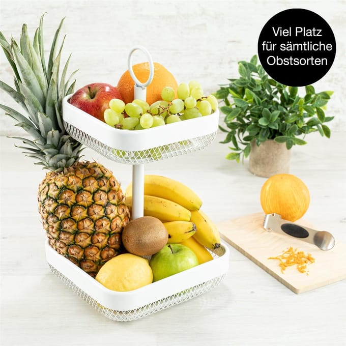 Moritz & Moritz fruitmand etagère hoekig wit