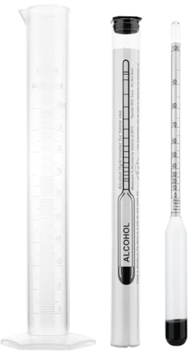 Professionele Alcoholmeter 0-100% voor Distillaten - Inclusief Meetglas