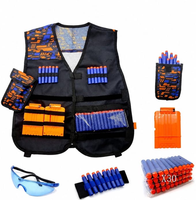 Speelgoed Kids Tactical Vest - N-Strike pak voor actie - Oogbescherming