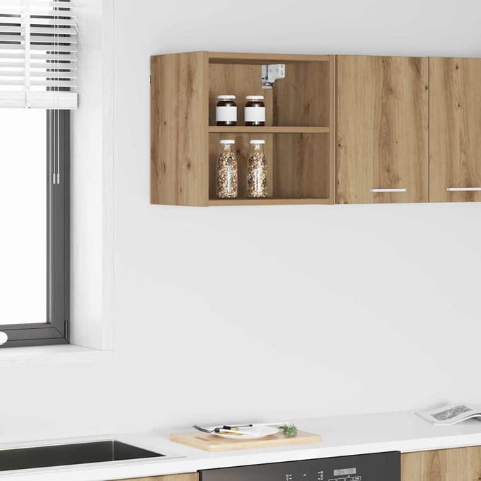 vidaXL - Hangkast - Artisan - Eiken - 40 - x - 29,5 - x - 40 - cm - Bewerkt - hout