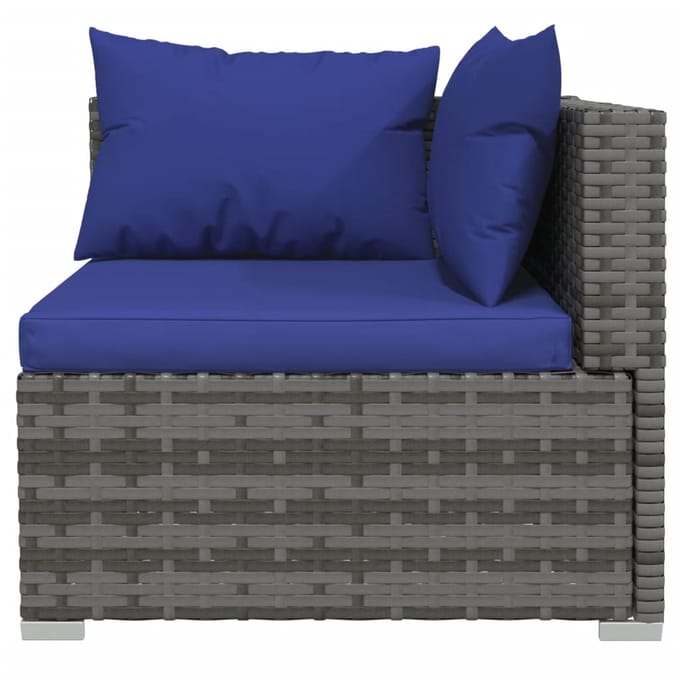 vidaXL - 6-delige - Loungeset - met - kussens - poly - rattan - grijs