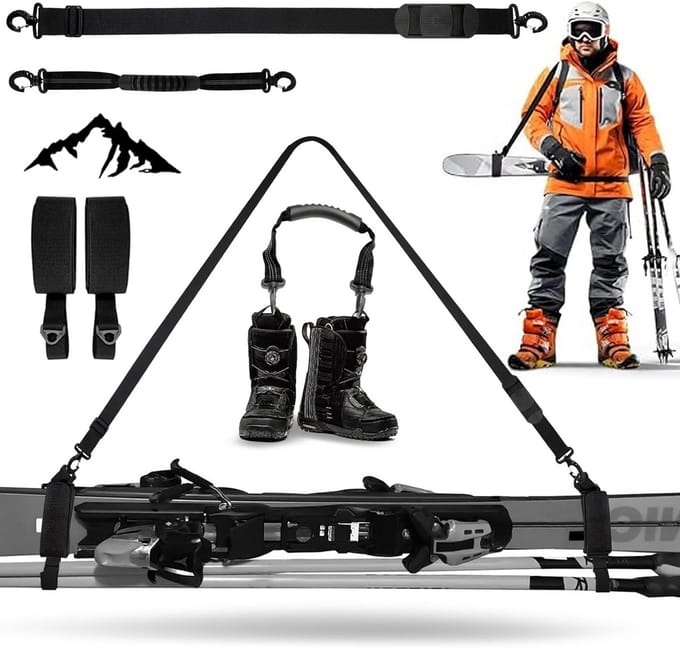 Verstelbare Schouderriem voor Ski's en Snowboards - Draagband voor Skiuitrusting