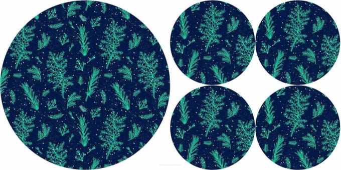 Bertoni - Set van placemats 4 stuk klein + 1 stuk groot - JUNIPER
