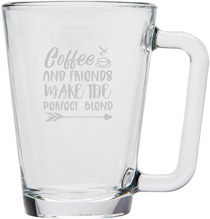 Gegraveerde Koffieglas 26cl Coffee and friends
