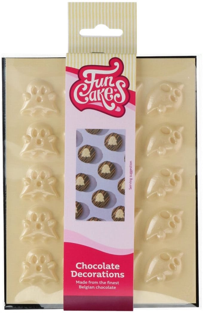 FunCakes Chocolade Decoraties - Witte Spookjes - Set/20