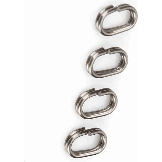 100 Stuks Roestvrij Staal Ovalen Splitringen Draaibare Snap Karpervissen Tackle Connector 5*8mm white