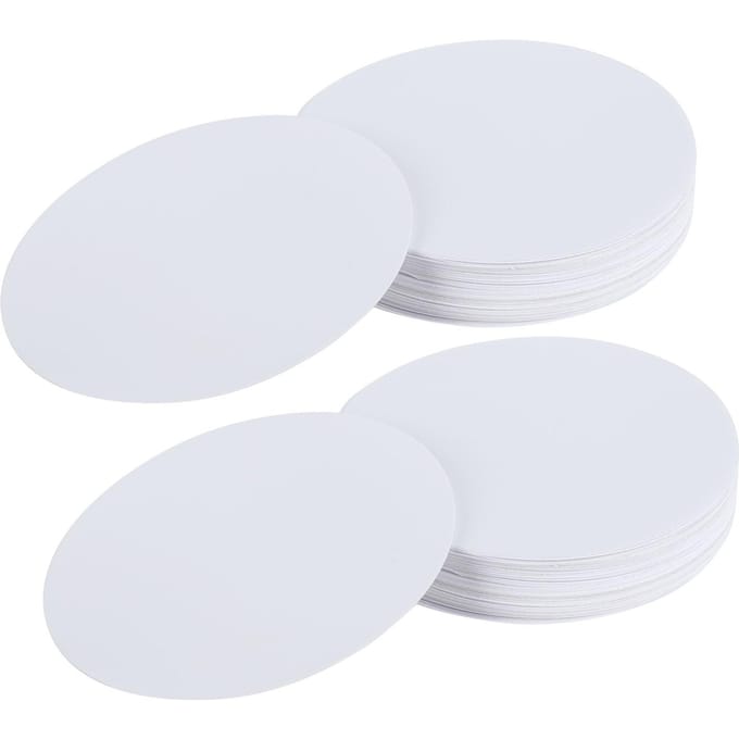 Lot de 100 feuilles de papier vierge pour badges, imprimante photo, fournitures pour bricolage, peinture, artisanat fait main(56mm ) white