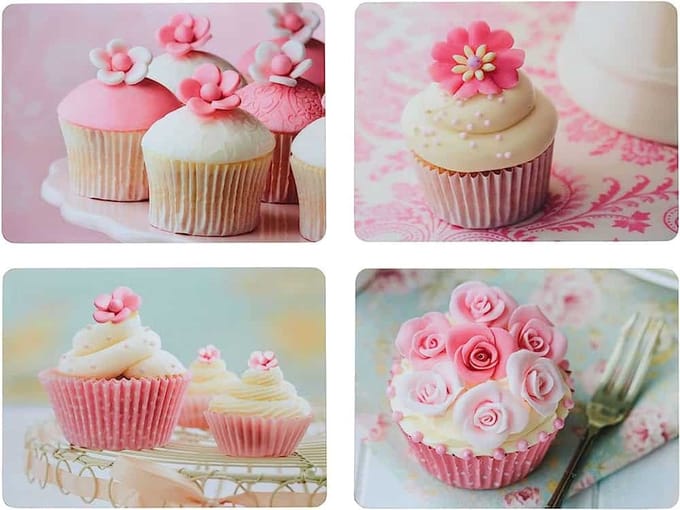 KitchenCraft Cork Placemats Cupcake Back Laminated, Set of 4