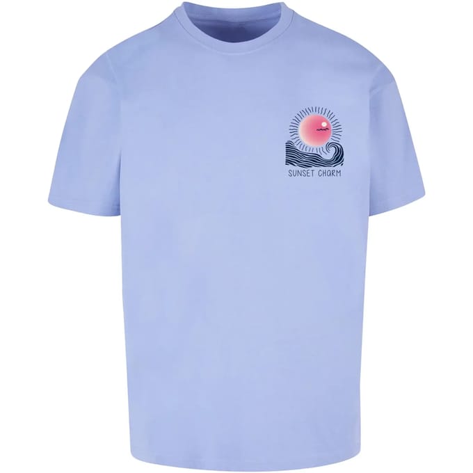 Merchcode - Sunset Charm Oversized Heren Tshirt - M - Blauw