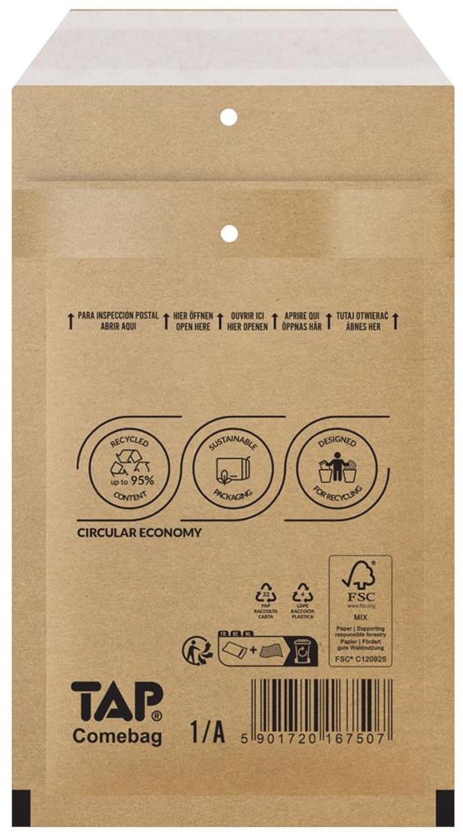 Bubble envelopes brown Size E 240x275mm (100 pcs.)