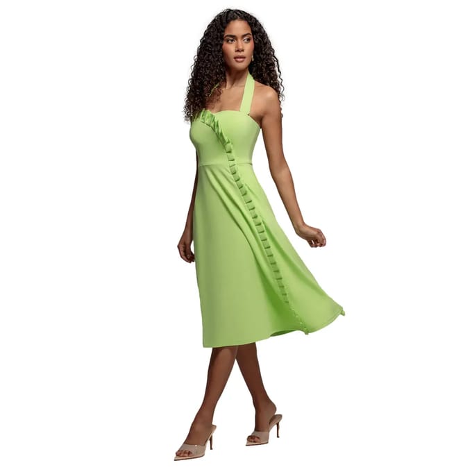 Halterjurk met blote rug voor dames Goddiva Midi