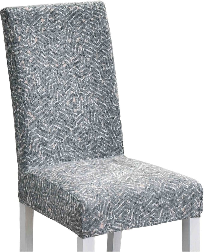 Meble odNowa - Stoelhoezen - Grijs - Geometrisch patroon - Elastische Stof