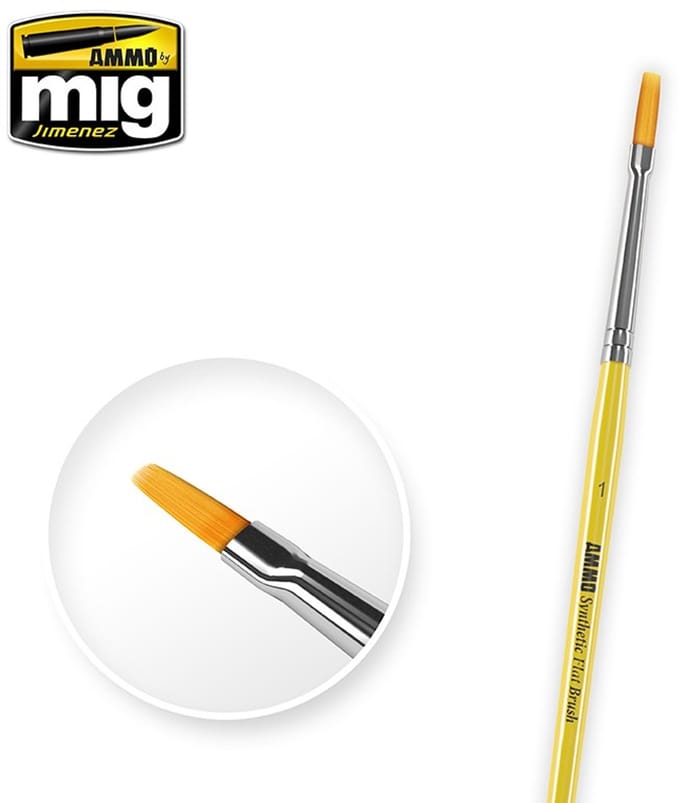 AMMO by Mig Jimenez Hobbypenseel - MIG 8619 1 Synthetic Flat Brush Penseel