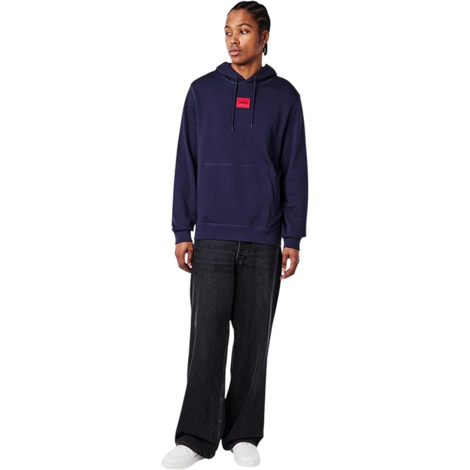 Hugo Heren Pullover Hoodie Katoenmix (Marine)