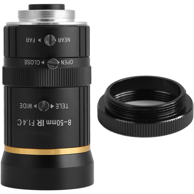 Objectif de caméra de sécurité 8-50 mm 3 MP 1/2 ouverture manuelle monture C CCTV black
