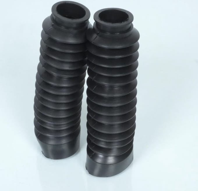 Paire de soufflet de fourche noir Ø30x50x195mm pour moto cyclomoteur cyclo