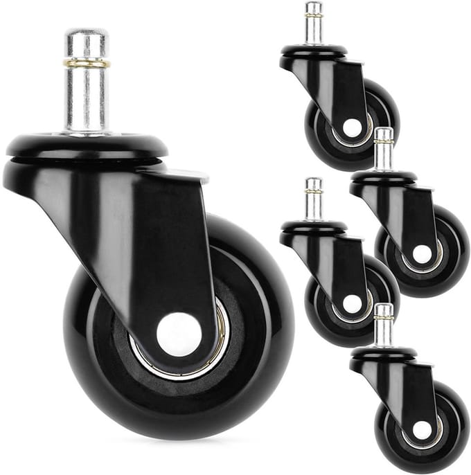 Vilde - Set van Vervangende Kantoorstoelwielen - 5 cm - Rubber - Compatibel met IKEA