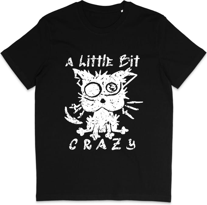 Grappig Heren Dames T Shirt - Een Klein Beetje Gek - Zwart - M
