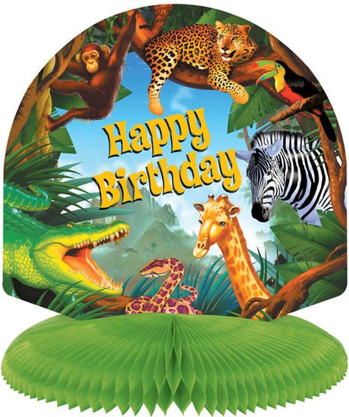 AMSCAN - Veelkleurige safari tafeldecoratie 24cm
