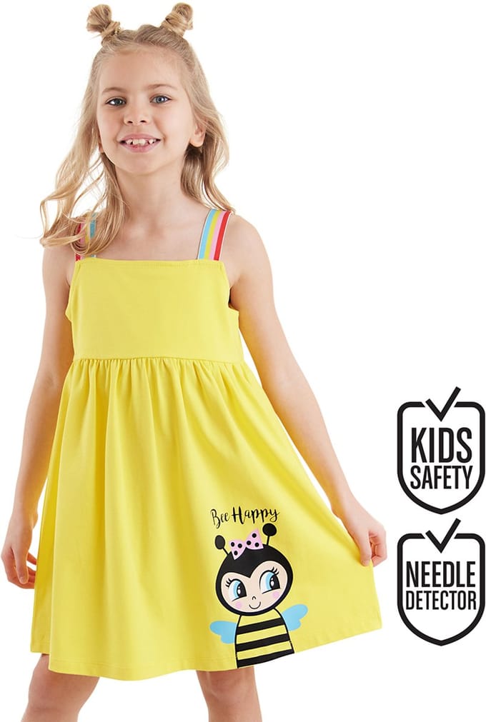 Denokids CFF-24Y2-031 Gele Meisjes Jurk Met Bijenprint 122