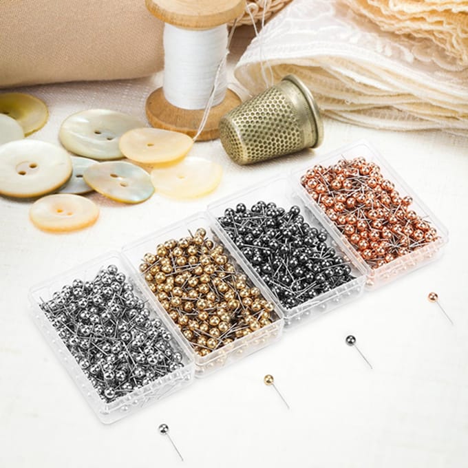 800 stuks Meerkleurige Ronde Parelkopspelden Kleermakerij Naaien Fixeer Markeergereedschap black