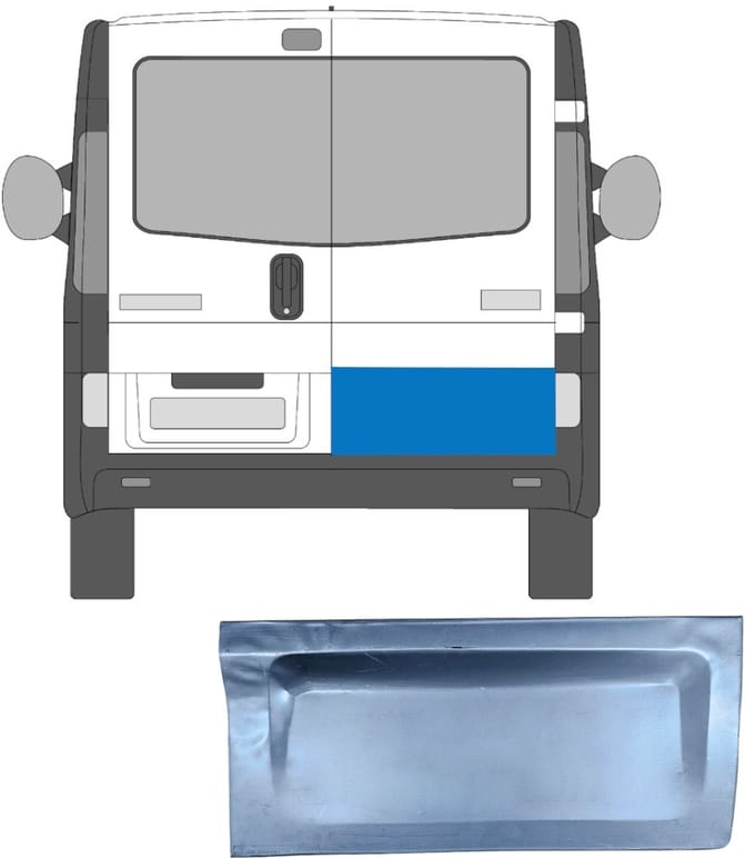 Reparatie plaatwerk achterste deuren voor Opel Vivaro 2001-2014 / Rechts