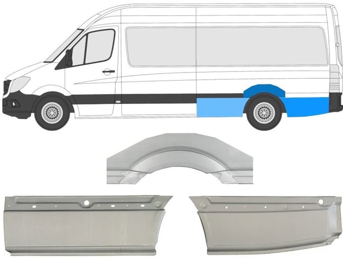Reparatiepaneel achterspatbord voor Volkswagen Crafter 2005-2017 / Links / Set